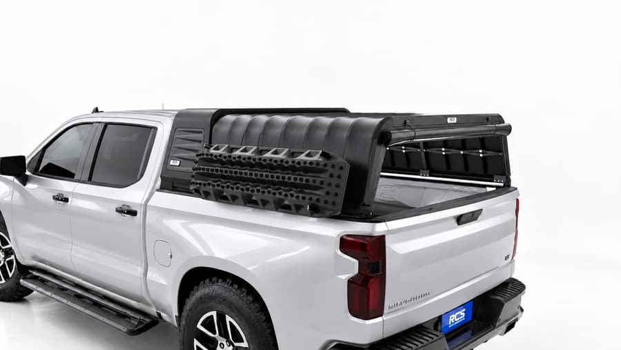RCS canopy on a Chevrolet Silverado 1500, with MaxTrax mounts