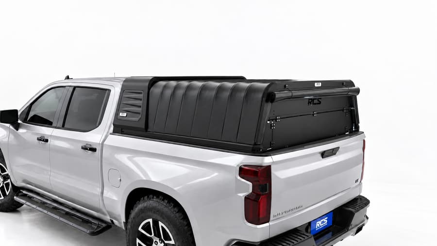 RCS canopy on a Chevrolet Silverado 1500, with security screen