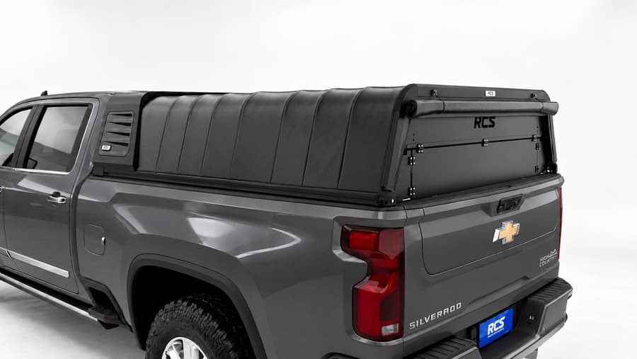 RCS canopy on a Chevrolet Silverado 2500 HD, with security screen