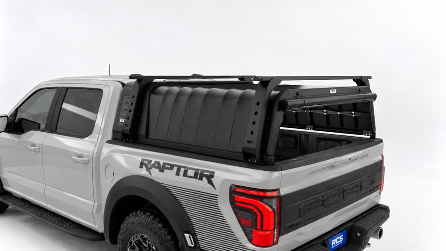 RCS canopy on a Ford F-150, with roof racks