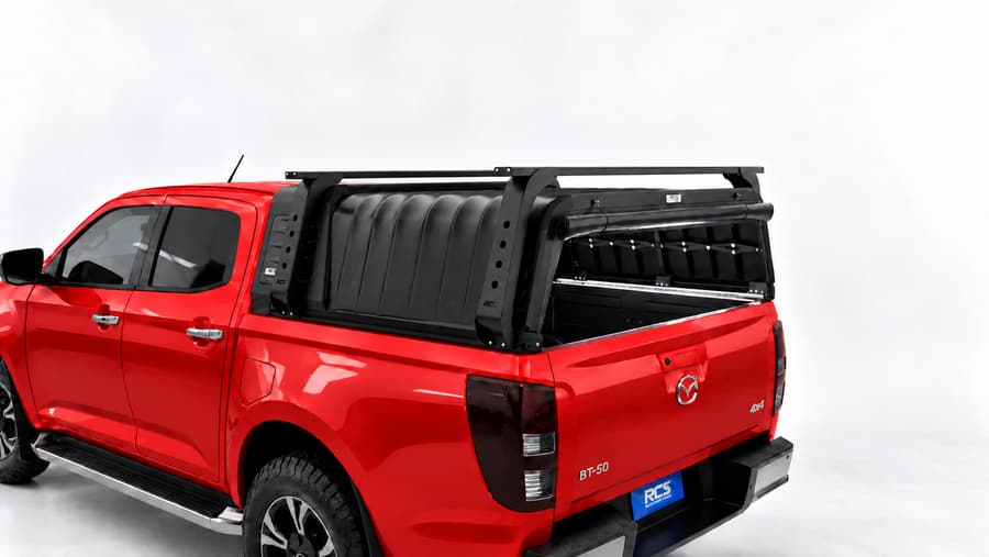 RCS canopy on a Mazda BT-50, with roof racks