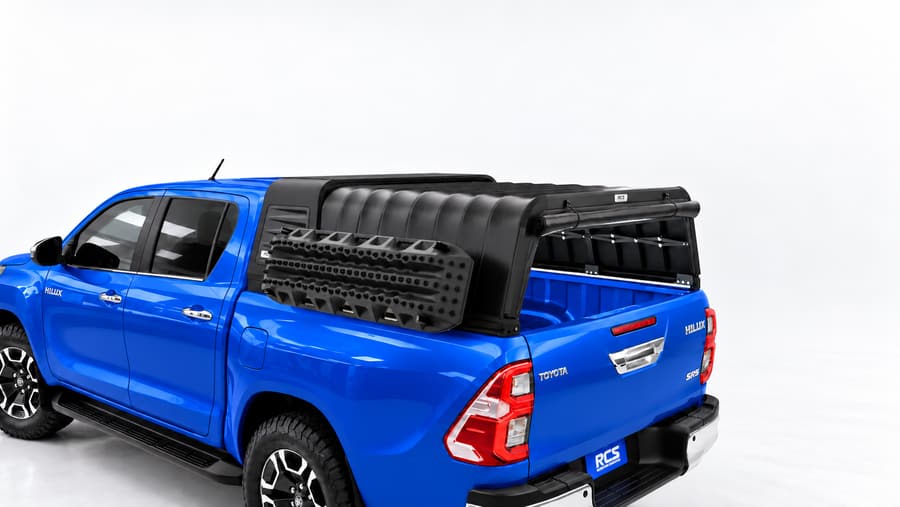 RCS canopy on a Toyota HiLux, with MaxTrax mounts