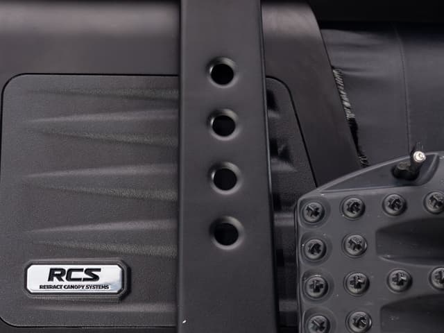 The T-slot rail on the headboard with a MaxTrax mount fitted